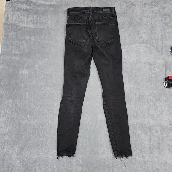 Abercrombie & Fitch Ultra High Rise Super Skinny Ankle 4 Long Black Distressed - Picture 5 of 12